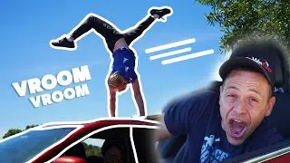 Handstand on a MOVING CAR!