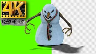 The Bad Devil Snowman Monster | Mythical Creature on Green Screen  - Footage 4K