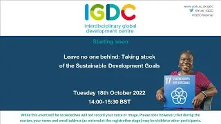 Leave no one behind: Taking stock of the Sustainable Development Goals