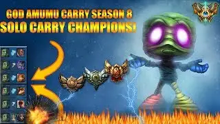 SOLO CARRY CHAMPIONS SEASON 8 RAPID GOD CARRY AMUMU JUNGLE GAMEPLAY (League Of Legends)