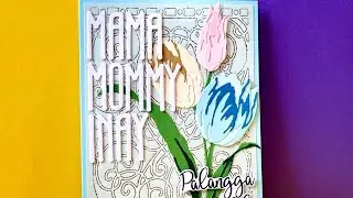 Heat Embossing using Background Dies + Altenew Tulips 3D Layering Flowers