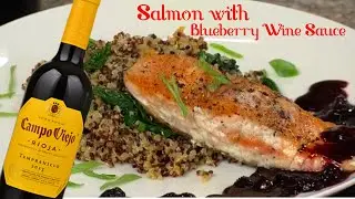 Salmon with EASY Blueberry Wine Sauce Recipe