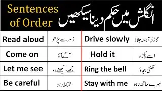 Daily Use Sentences of Order in English with Urdu Translation | English sentences for daily use