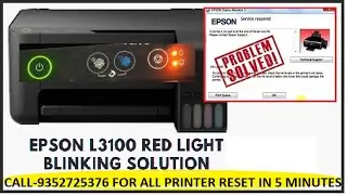 Epson L3210, L3215, L3216, L3250, red light blink Solutions || Service Required Solutions हिंदी मै |