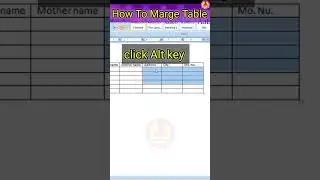 Merge cells with shortcut  in excel | How to merge cells in excel 