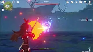 AMBER SOLO VS WOLF OF THE NORTH BOSS FIGHT - GENSHIN IMPACT