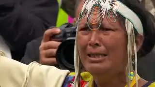 Woman tells off the Pope in Cree at his Pilgrimage of Penance