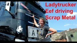 Ladytrucker Eef driving scrap metal