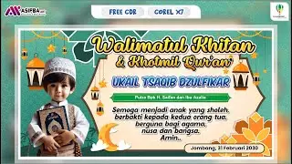 FREE CDR - Desain Banner Walimatul Khitan dan Khotmil Quran CorelDRAW X7 Editable #asifbaart