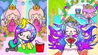 Бедная Стала ПРИНЦЕССОЙ 👸 | Космические Волосы | Бриллиантовые Волосы | Toca Life World