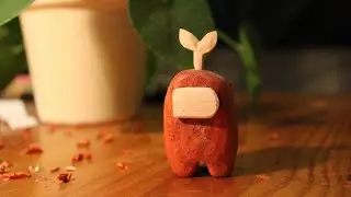 Carving Among Us character from wood!