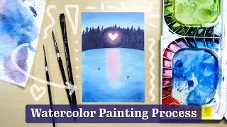 Sharing a Cute and Simple Heart Watercolor Painting | "Valentine Homecoming"