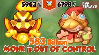 Monk is OUT OF CONTROL = 583 Billion vs Riding Hood | PVP Rush Royale