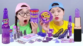 Фиолетовый Десерт Шоколадное Мороженое Медовое желе Мукбанг ДОНА DONA