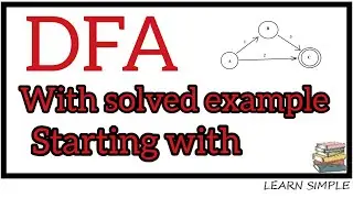 DFA | SOLVED PROBLEM STARTING WITH EXAMPLE | TAFL | COMPUTER SCIENCE