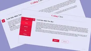 Sidebar Menu Using HTML & CSS | Vertical Side Menu With Hamburger Button | Side Navigation Bar