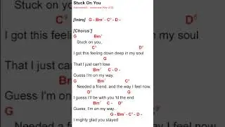 Stuck On You | instrumental (minus one) | Key of G  | Iam Tongi | lyrics and chords |