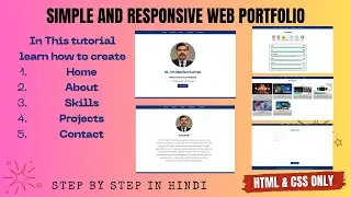 How to create Responsive & Simple web portfolio with animation effects, Using HTML, CSS & JavaScript
