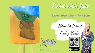 Super Easy Baby Yoda  painting lesson- painting for beginners