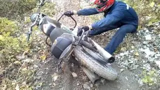 Jawa350 12v заезд в отвесный подъём