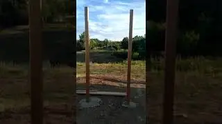 поставили столбы для забора#забор#деревня