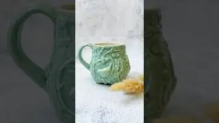 Hand-built mug using texture from a beautiful silicon texture mat #vintagepottery #homedecor