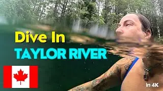 Cold Water Dive Into Taylor River - Vancouver Island