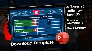 Download FAMILY FEUD PowerPoint Template | Customisable & Interactive Quiz Game