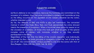 BAR Q & A: Criminal law