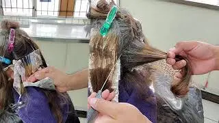 COMO HACER RETOQUE DE CANAS Y MECHAS CON PAPEL PLATA  PASO A PASO