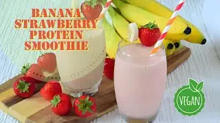 Banana And Strawberry Smoothie | Vegan Protein Smoothie