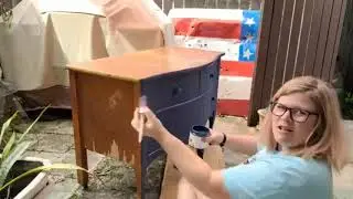 Before & After Rescuing an Antique Dresser from the Trash Pile with Paint