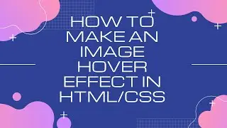 How to make image hover effect in HTML/CSS
