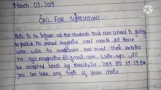 notice for notice board of your school inviting students to submit write ups for annual magazine