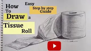 How to Draw a Tissue Paper Roll Easy Step by Step