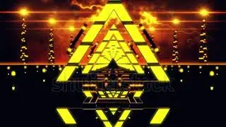 DAVE FX - 3D Gold Yellow Abstract Triangles Tunnel VJ Loop Background