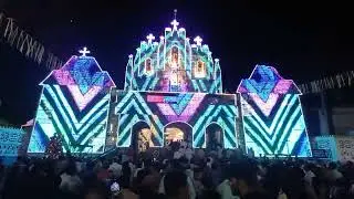 വി. റപ്പായേൽ മാലാഖയുടെ തിരുനാളിനോടനുബന്ധിച്ച് ദീപാലം കൃതമായ ഒല്ലൂർ പള്ളി