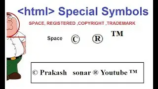 html copyright | html trademark | html registered | html space | special tag html