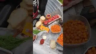 накрыл поляну пацанам👍#душакарелии#рыбалка#деревня#природа