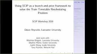 Using SCIP as a branch-and-price framework to solve the train timetable rescheduling problem