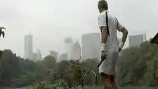 Jarkko Nieminen plays tennis in central park new york