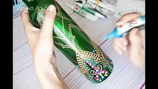 Точечная роспись бутылки. Часть 2