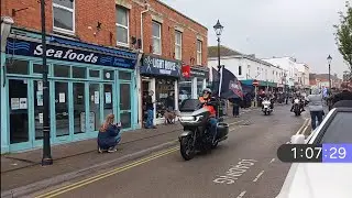 Hundreds of Harley Davidson Bikes at Burnham- On-Sea