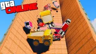 ВЕРТИКАЛЬНАЯ ЛАВИНА СМЕРТИ ИЗ МАШИН! (GTA 5 Смешные Моменты)