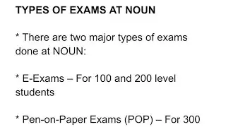 Types of Exam Organized by National Open University - NOUN. #nationalopenuniversity