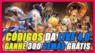 CODIGO DA LIVE 4.0 GANHE 300 GEMAS GRÁTIS | GENSHIN IMPACT
