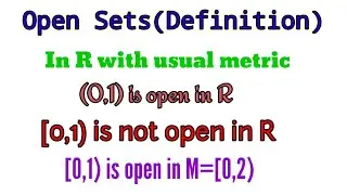 Open Sets | Definition | (a,b) is open in R | [0,1) is not open in R | (0,1) is open in R | tamil