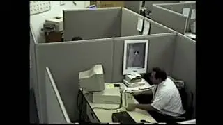 Man destroys his computer.