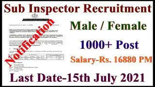 Sub Inspector Recruitment 2021 || CG Vacancy || Govt Job || Sarkari Naukri || Latest Govt Job ||