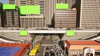 Green Screen City Billboards Mockup 20